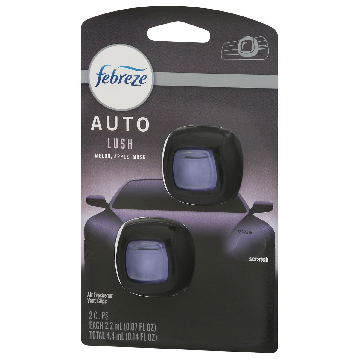 slide 8 of 9, Febreze Vent Clips Auto Lush Air Freshener 2 - 2.2 ml Clips, 2 ct