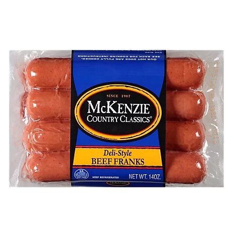 slide 1 of 1, Mckenzie Deli Style Beef Franks - 14 Oz, 14 oz