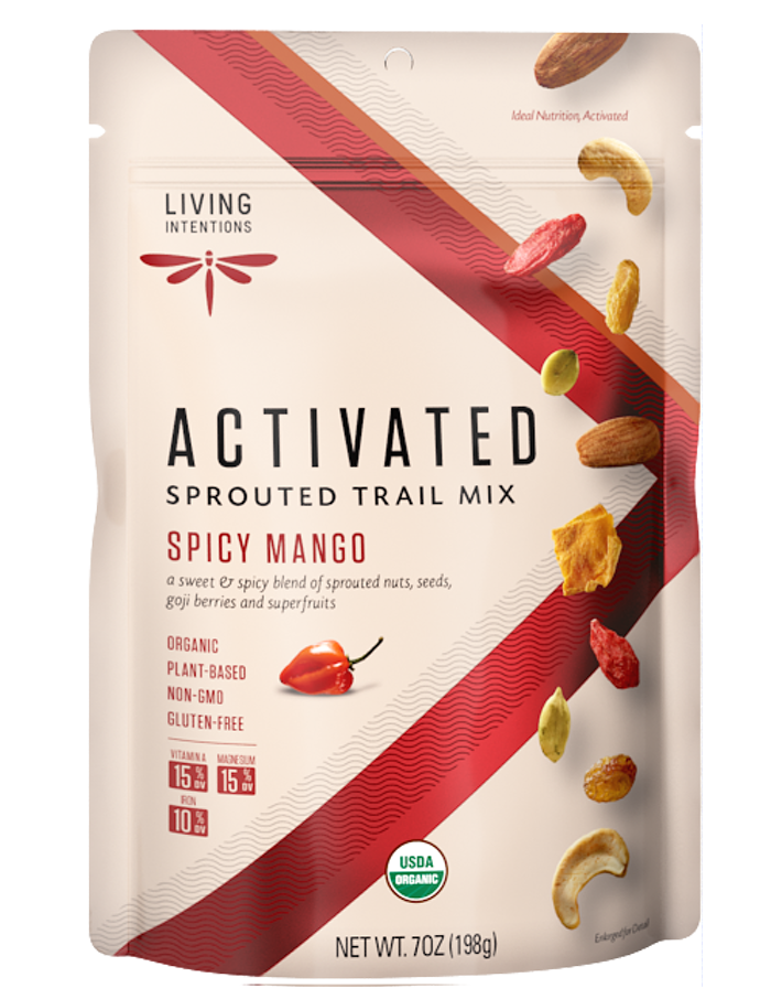 slide 1 of 1, Living Intentions Activated Sprouted Trail Mix, Spicy Mango, 7 oz