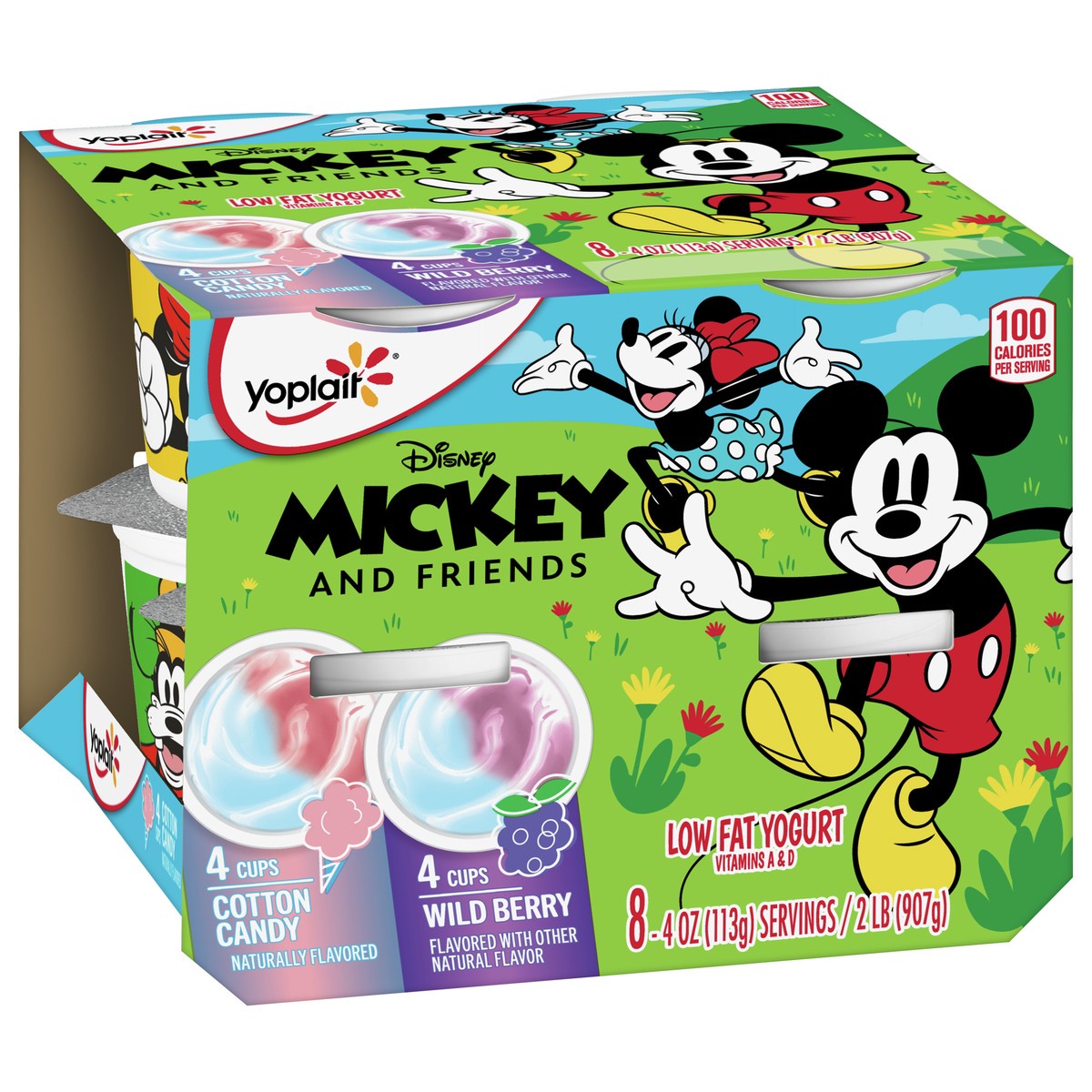 slide 9 of 9, Yoplait Low Fat Kids Yogurt, Disney Moana Variety Pack, Cotton Candy and Wild Berry, Gluten Free Snacks, 8 Yogurt Cups, 8 ct