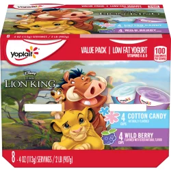 Yoplait Kids Yogurt Lion King Variety Pack Cotton Candy/Wild Berry Blue