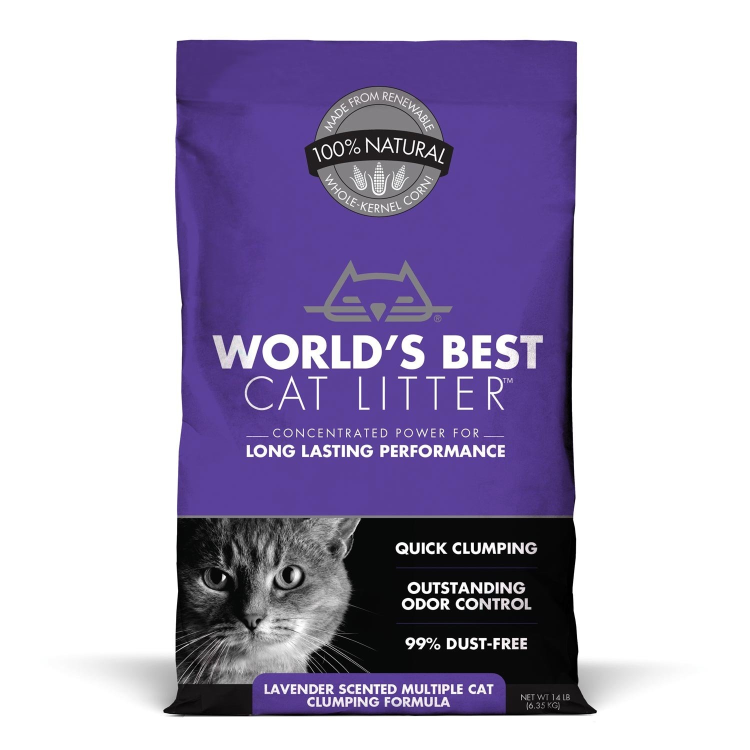 slide 1 of 1, World's Best Cat Litter Scented Multiple Cat Clumping Formula, 14 lb