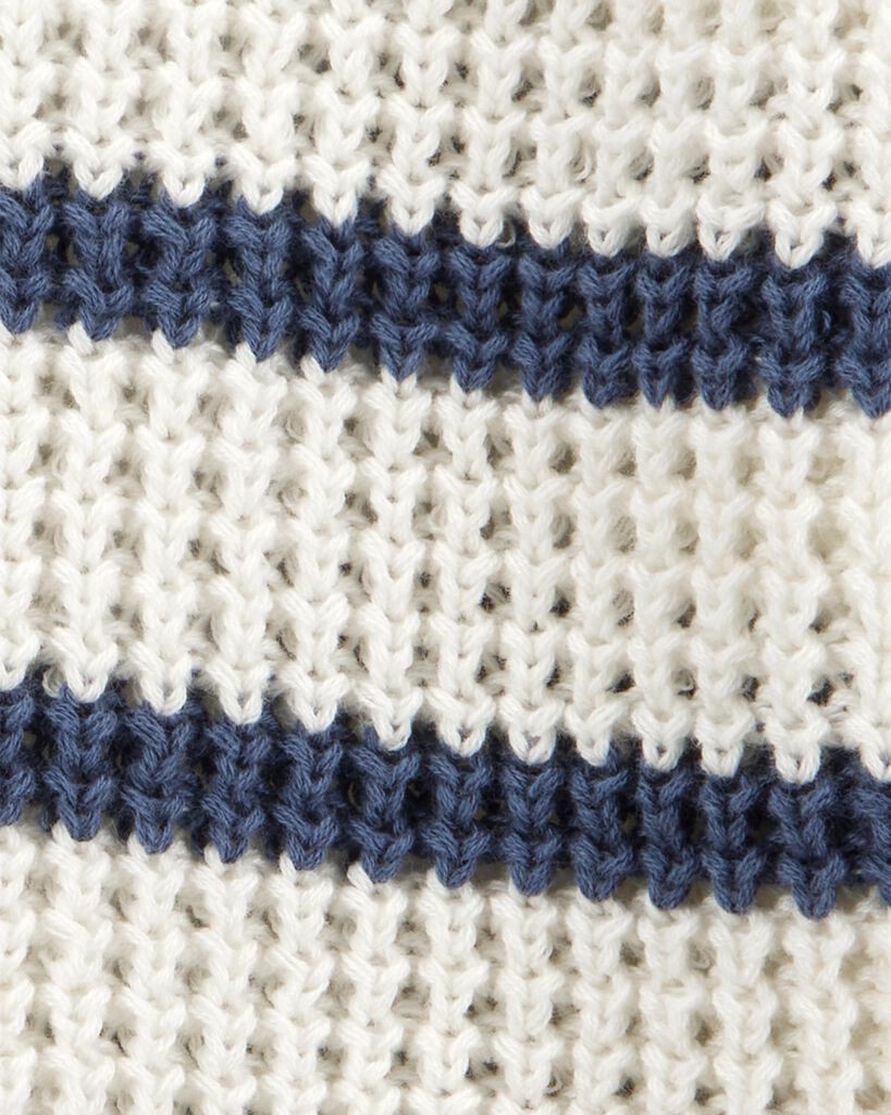 slide 2 of 2, Oshkosh Baby Striped Button-Front Sweater Knit Cardigan Cream/Navy 3M, 1 ct