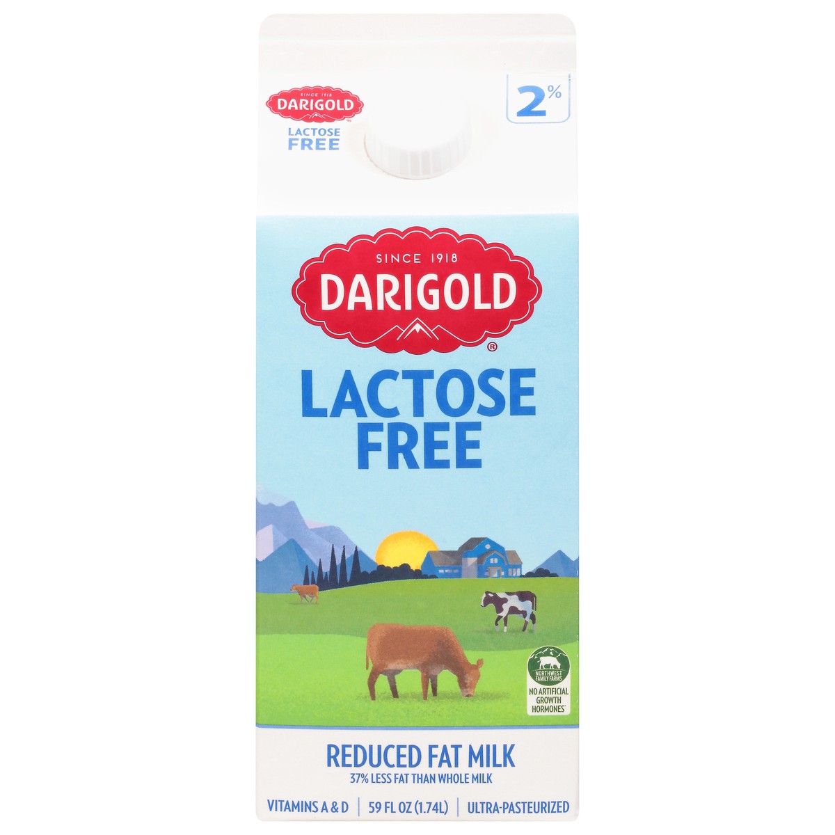 slide 6 of 14, Darigold 2% Reduced Fat Milk Lactose Free (Carton), 59 fl oz