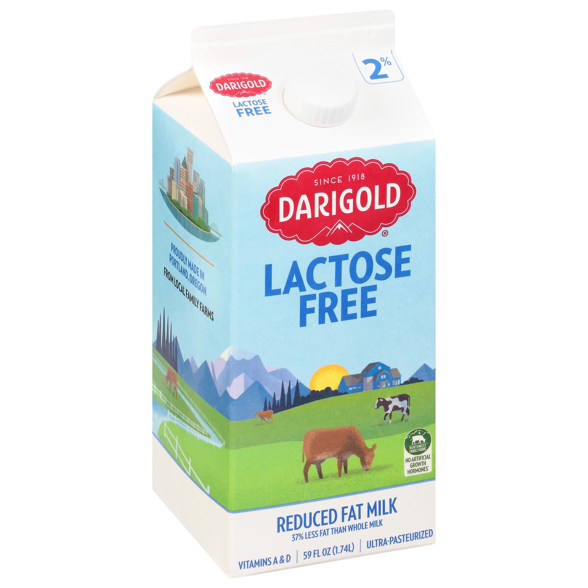 slide 10 of 14, Darigold 2% Reduced Fat Milk Lactose Free (Carton), 59 fl oz