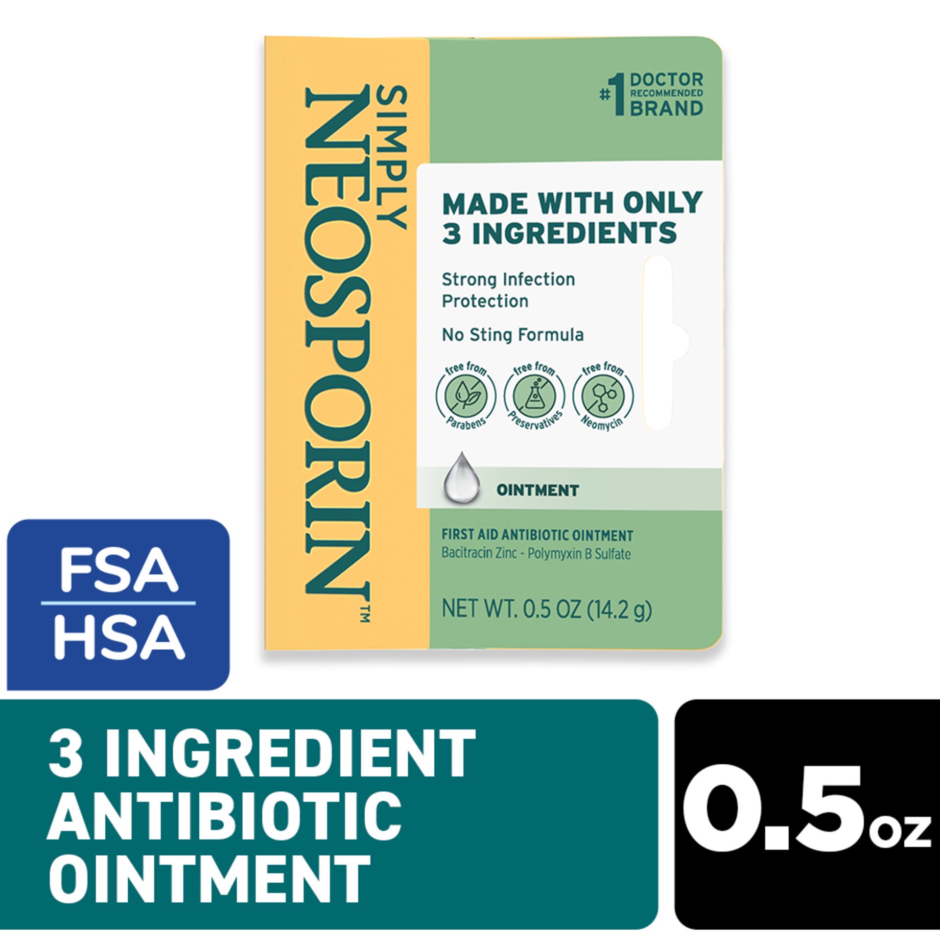 slide 1 of 9, Neosporin Simply Formula Ointment - 0.5oz, 0.5 oz