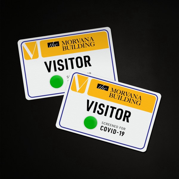 slide 4 of 8, Avery Flexible Name Badge Labels, White with Blue Border, 40 ct