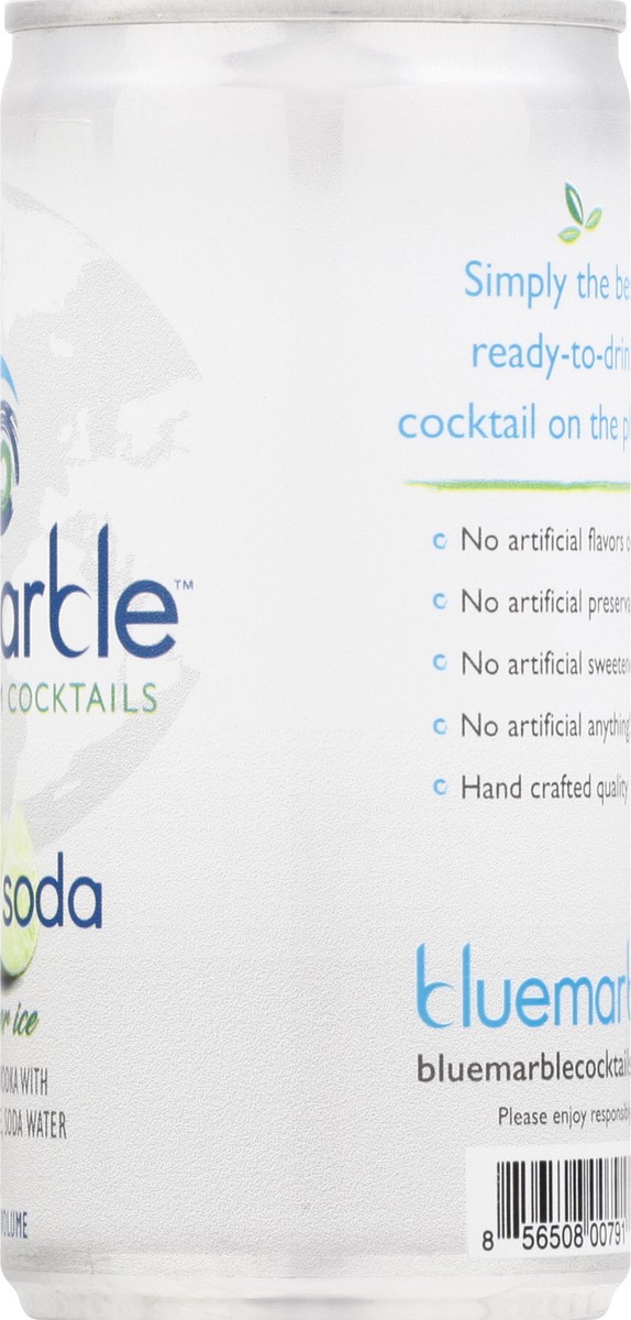 slide 11 of 11, Blue Marble Ultra-Premium Vodka Soda Cocktails 200 ml, 200 ml