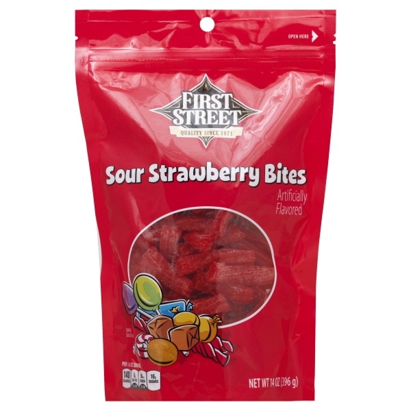 slide 1 of 1, First Street Strawberry Bites, 14 oz