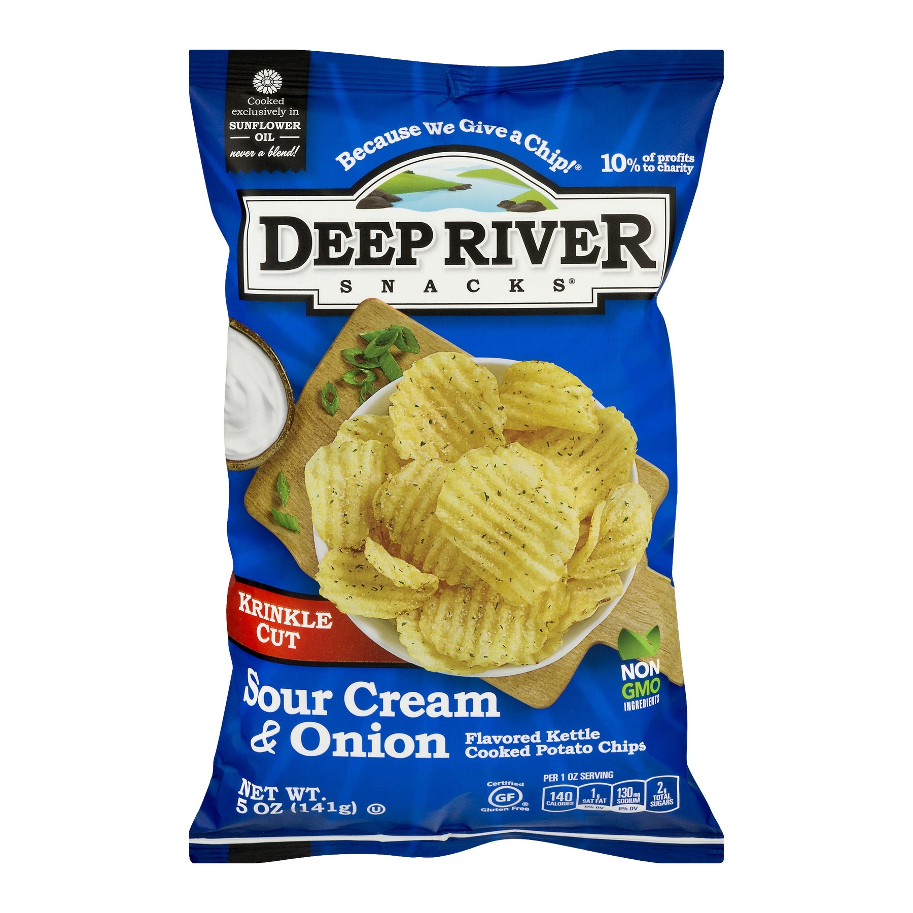 slide 1 of 1, Deep River Snacks Kettle Sour Cream Onion Natural Chips, 5 oz