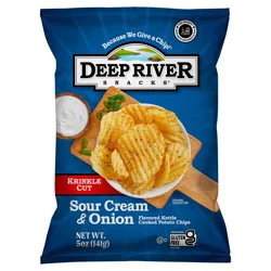 Deep River Snacks Sour Cream and Onion Kettle Chips 5 oz