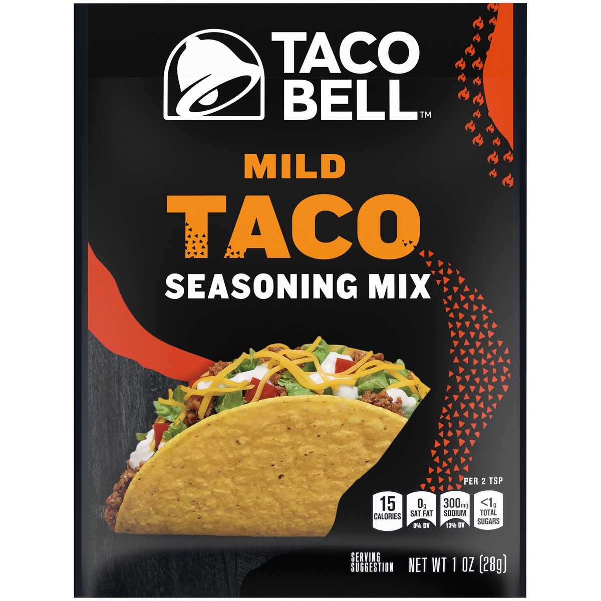 slide 6 of 9, Taco Bell Mild Taco Seasoning Mix, 1 oz Packet, 1 oz