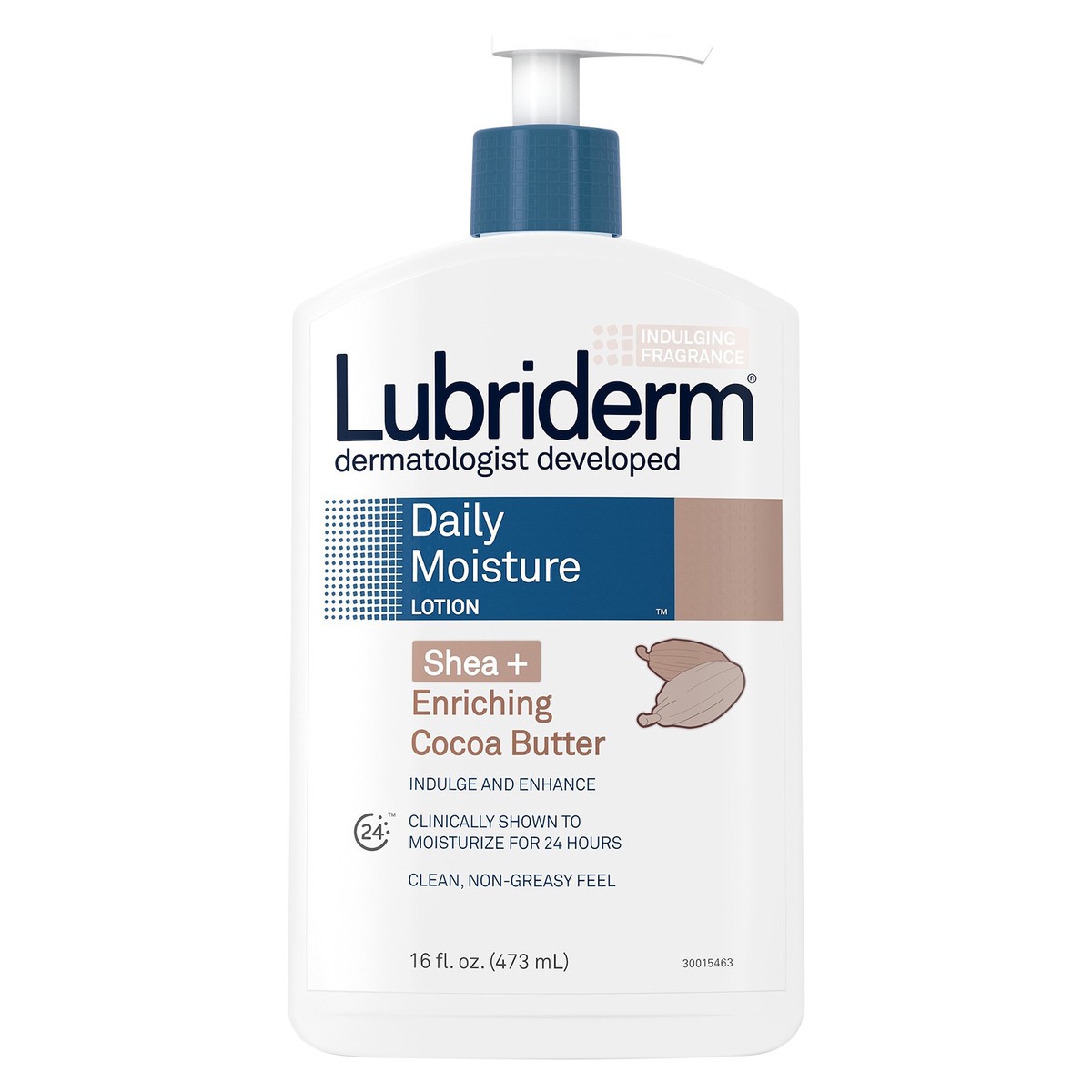 slide 1 of 7, Lubriderm Daily Moisture Replenishing Body Lotion with Shea + Enriching Cocoa Butter For Dry Skin, Clean, Hydrating, Nourishing, Non-Greasy and Dermatologist Developed Brand, 16 fl. Oz, 16 fl oz