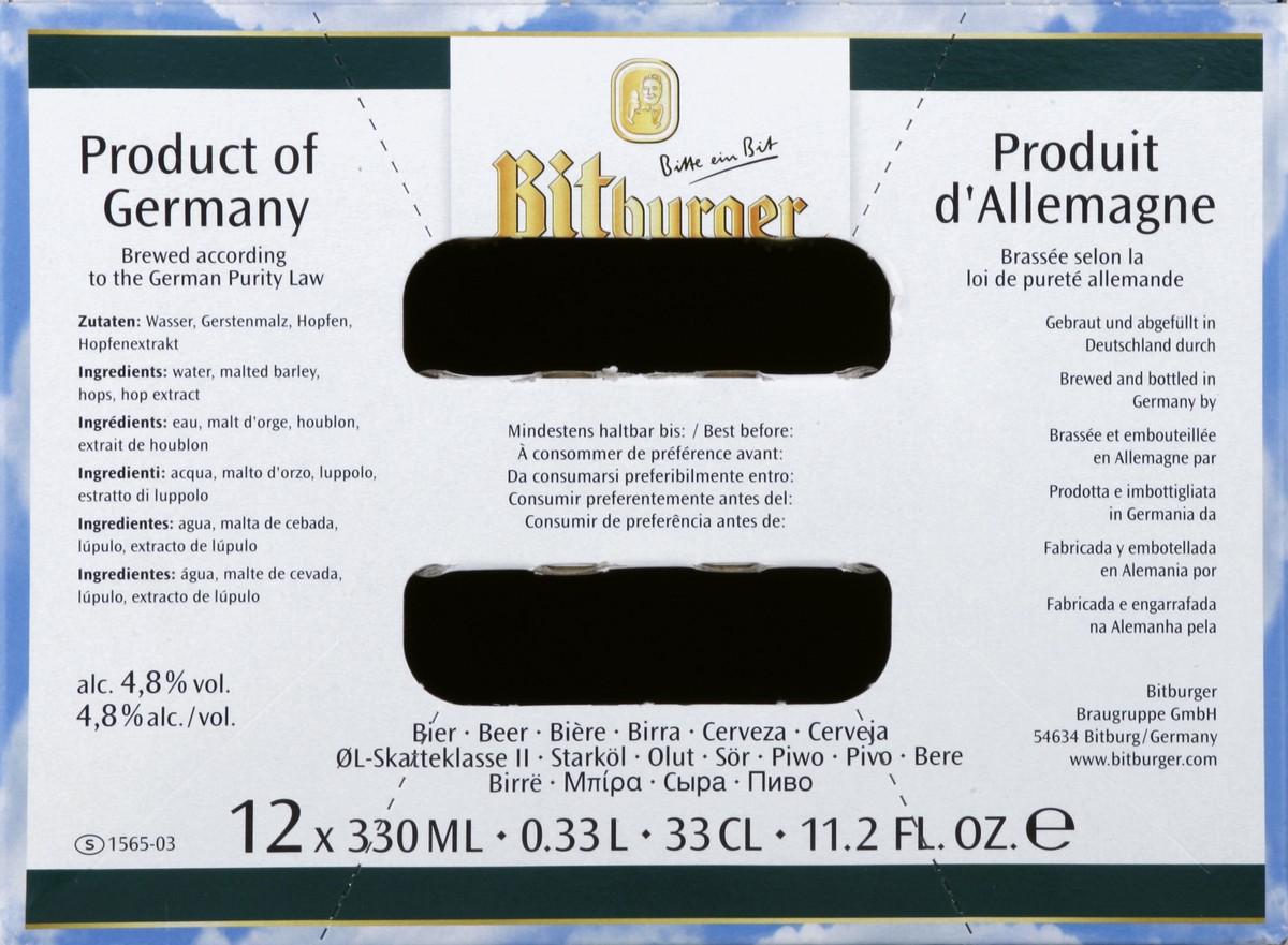 slide 4 of 7, Bitburger Beer 12 ea, 12 ct