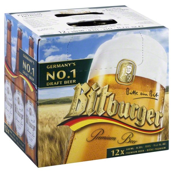 slide 1 of 1, Bitburger Beer 12 ea, 12 ct