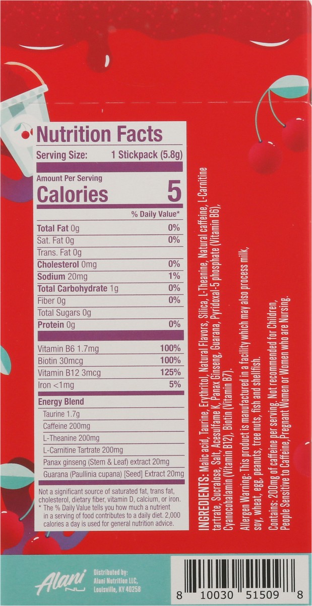 slide 5 of 9, Alani Nu Energy Sticks Cherry Slush 10Ct, 10 ct