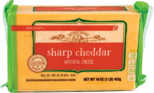 slide 1 of 1, Roundy's Roundys Chunk Sharp Cheddar Cheese, 16 oz