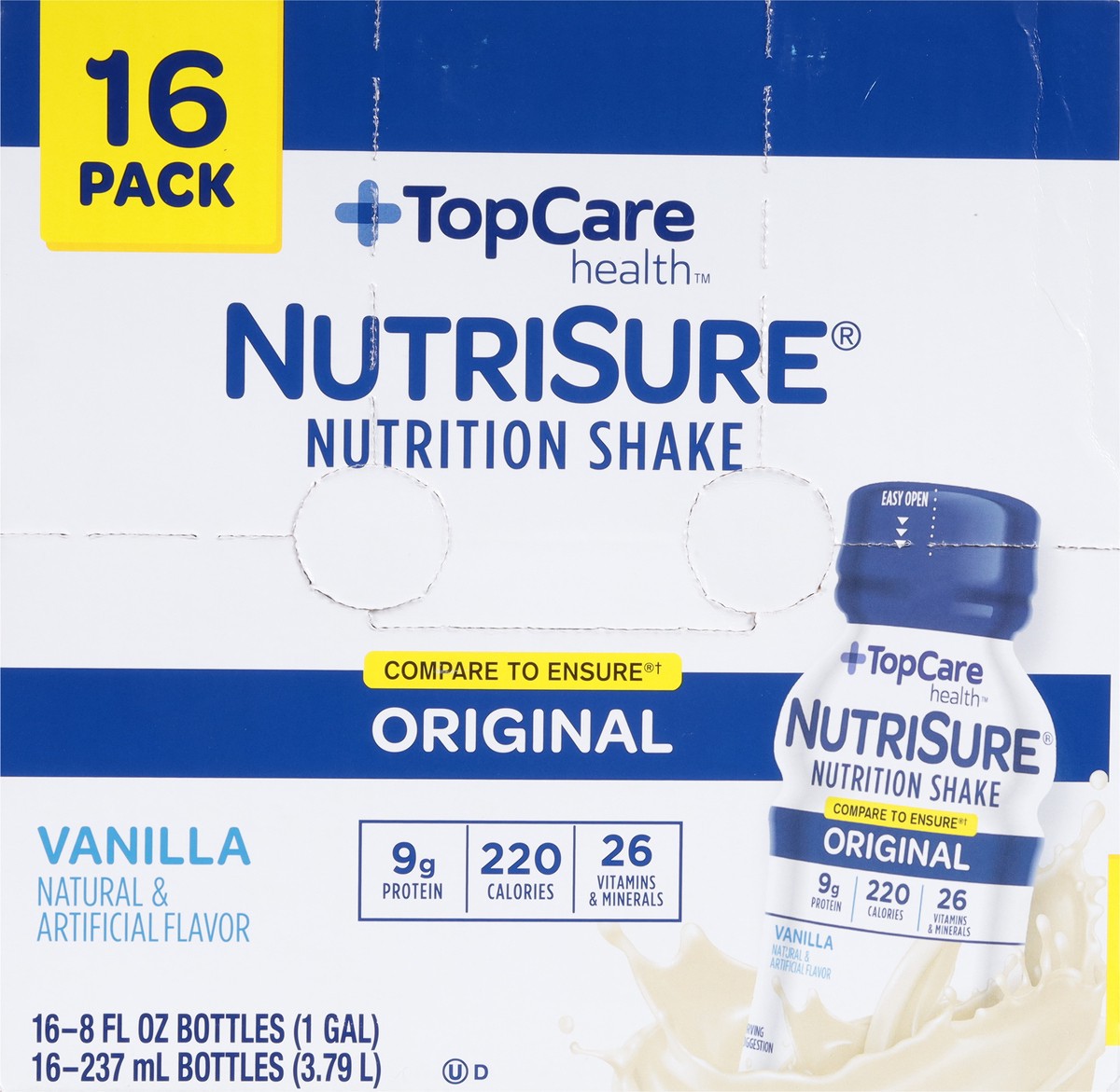 slide 4 of 9, TopCare Health NutriSure Original Vanilla Nutrition Shake 16 ea, 16 ct