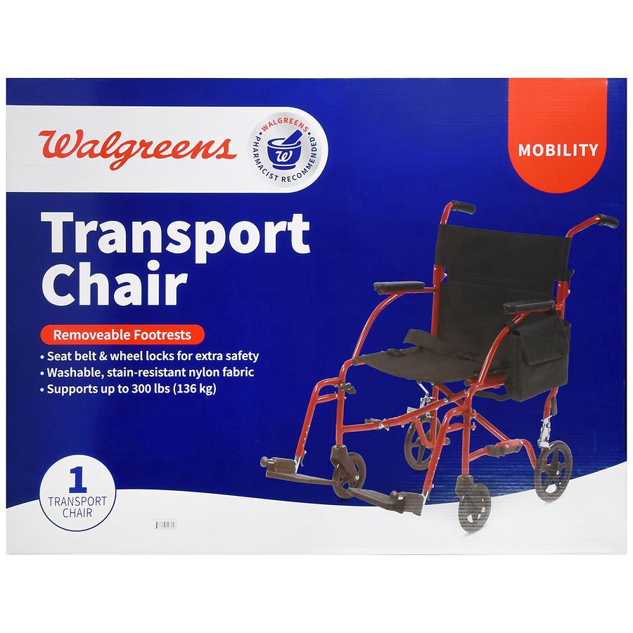 slide 4 of 5, Walgreens Ultra-Light Weight Transport Chair, 19'', 1 ct