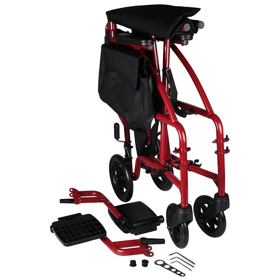 slide 2 of 5, Walgreens Ultra-Light Weight Transport Chair, 19'', 1 ct