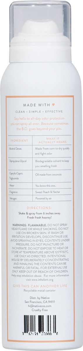 slide 6 of 13, Native Sweet Peach & Nectar Deodorant & Body Spray 3.5 oz, 3.5 oz