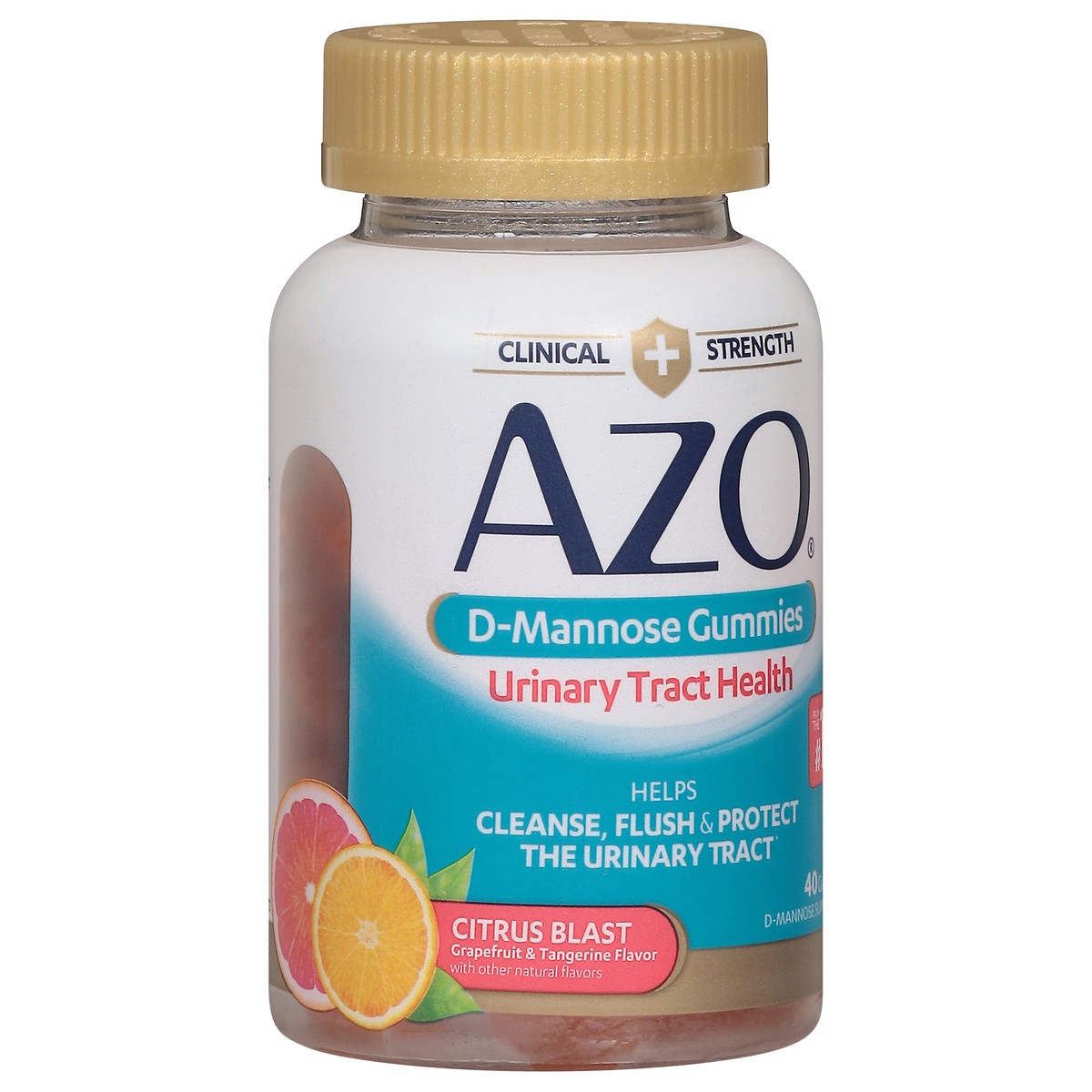 slide 3 of 14, AZO Urinary Tract Health Citrus Blast D-Mannose 40 Gummies, 40 ct