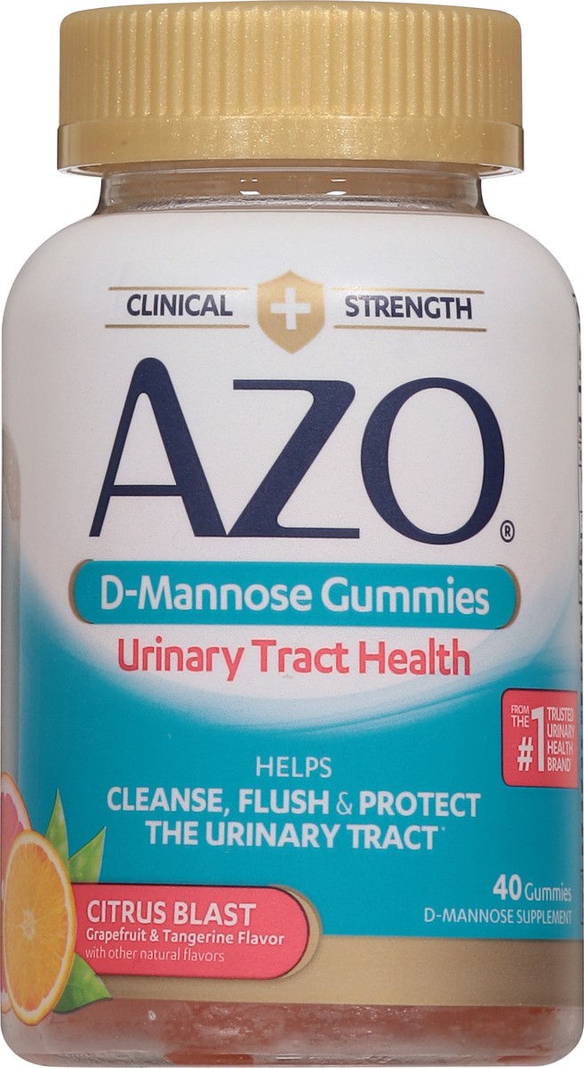 slide 6 of 14, AZO Urinary Tract Health Citrus Blast D-Mannose 40 Gummies, 40 ct