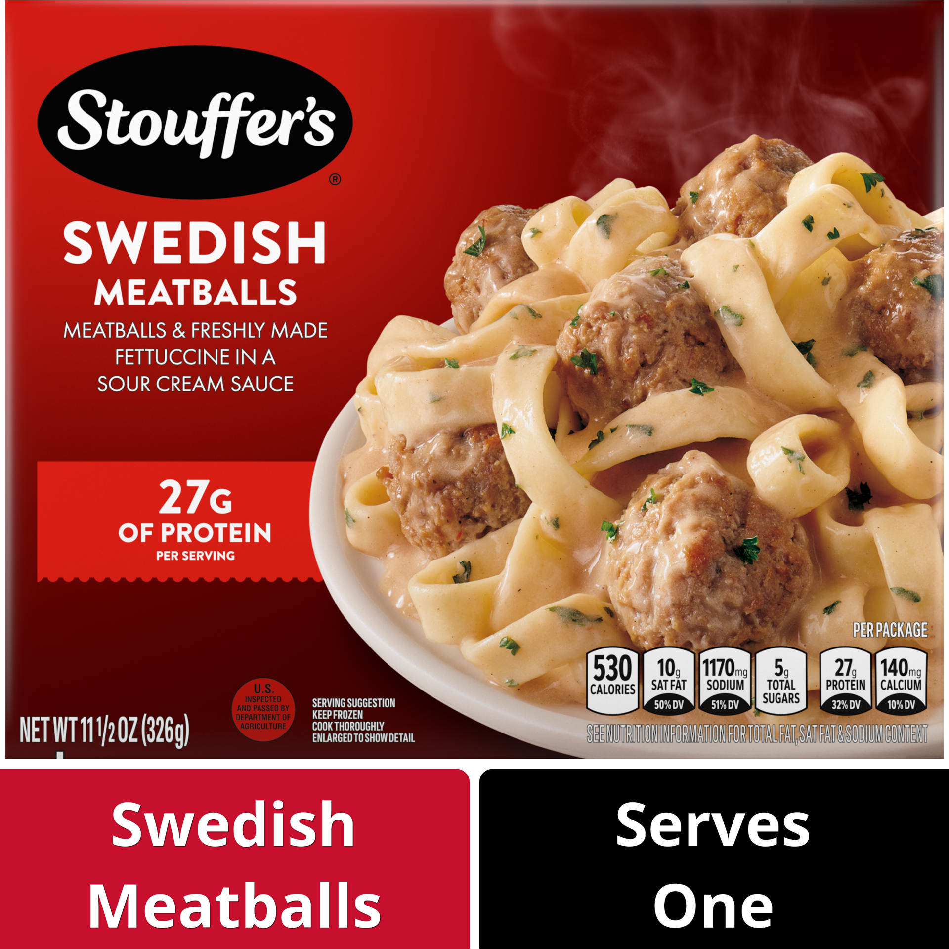 slide 1 of 8, Stouffer's Swedish Meatballs Frozen Meal, 11.5 oz