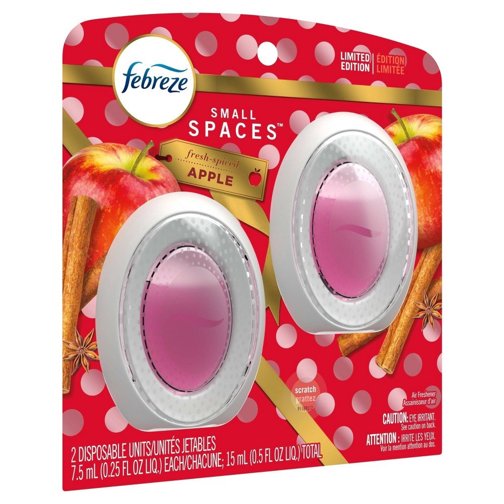 slide 4 of 6, Febreze Small Spaces Fresh Spiced Apple Air Freshener, 2 ct