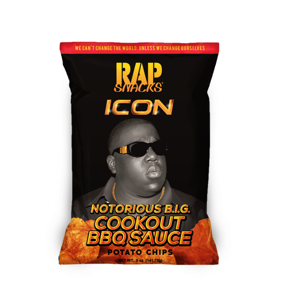 slide 1 of 1, Rap Snacks Notorious Big Cookout BBQ Sauce Potato Chips, 5 oz