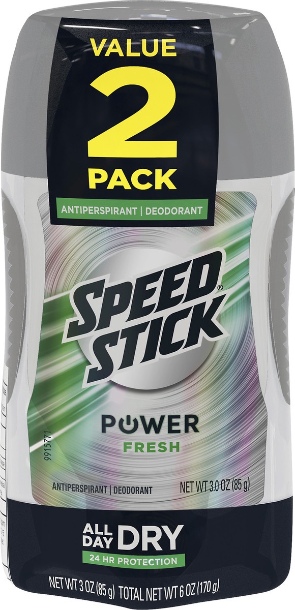 slide 1 of 4, Speed Stick Power Antiperspirant Deodorant, Fresh - 3 Oz. Twin Pk., 3 oz