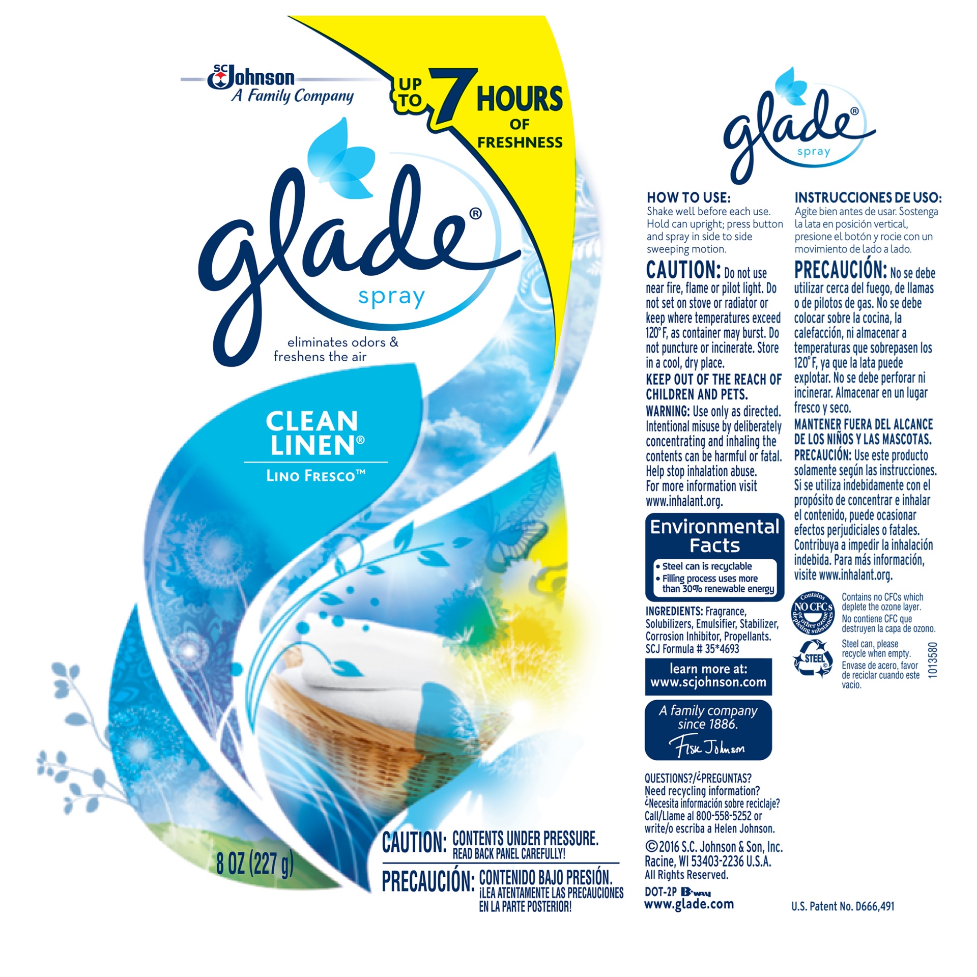 slide 7 of 7, Glade Room Spray Air Freshener, Clean Linen, 8 oz