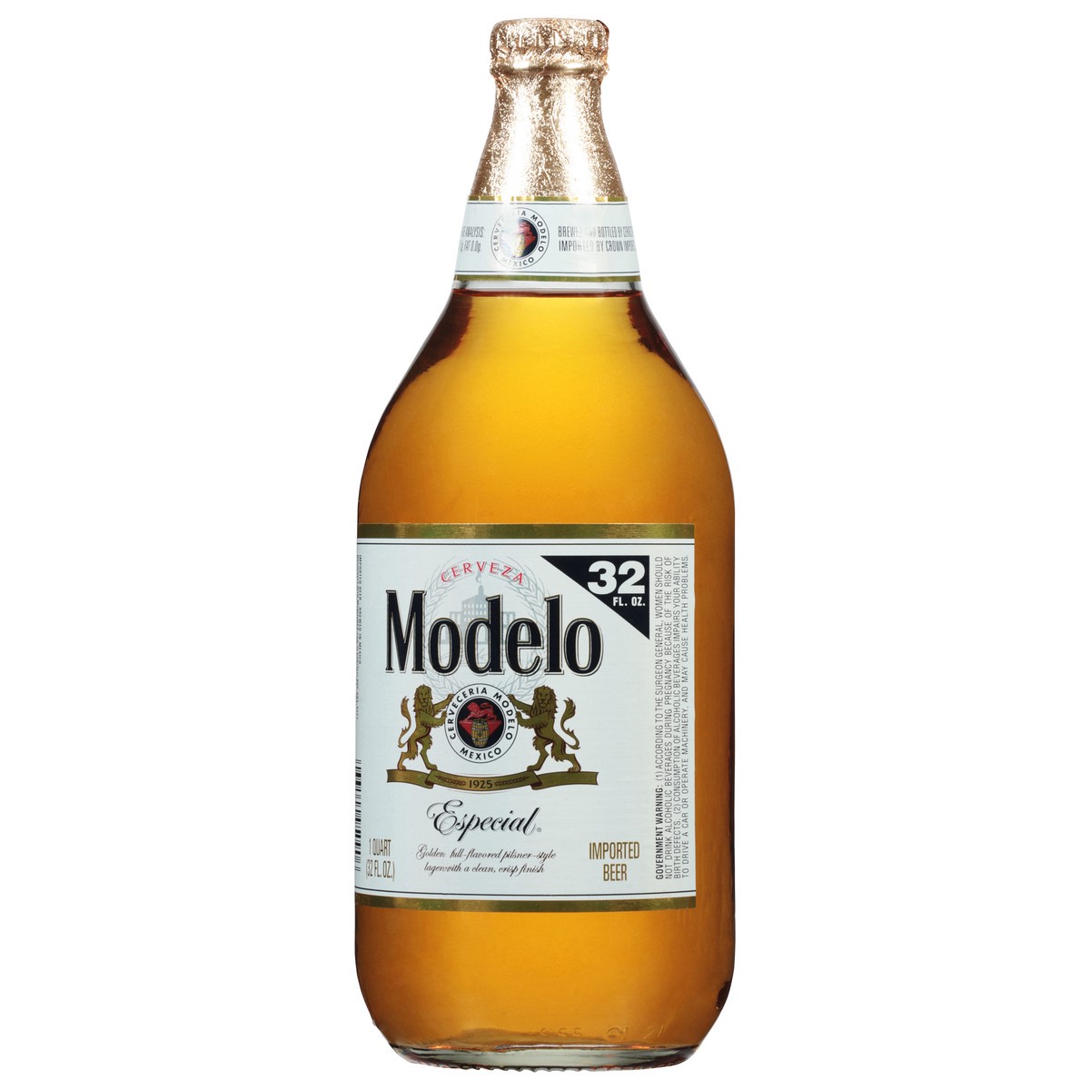 slide 9 of 9, Modelo Mexican Lager Import Beer, 32 fl oz Bottle, 4.4% ABV, 32 fl oz