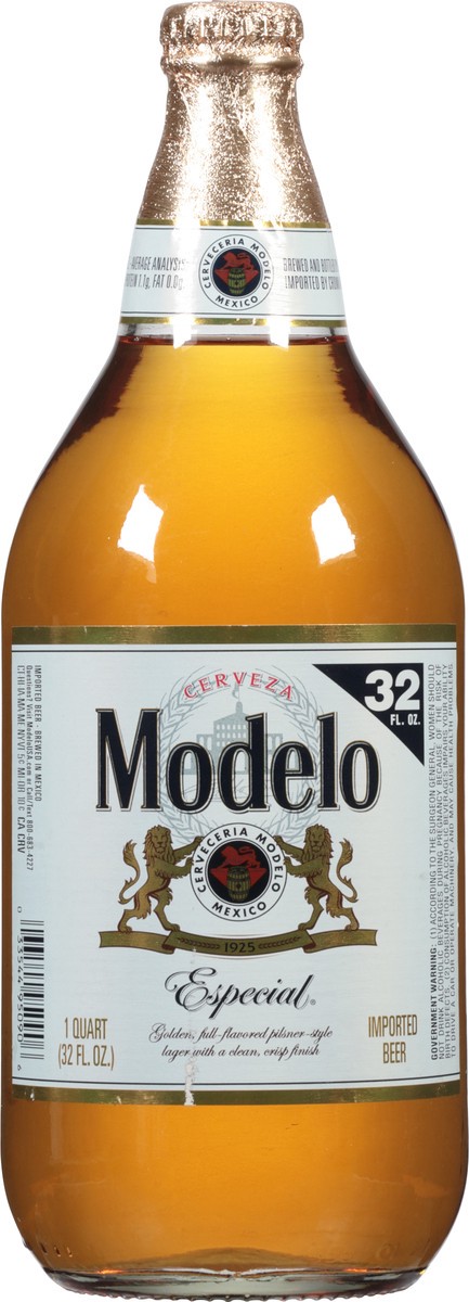 slide 5 of 9, Modelo Mexican Lager Import Beer, 32 fl oz Bottle, 4.4% ABV, 32 fl oz