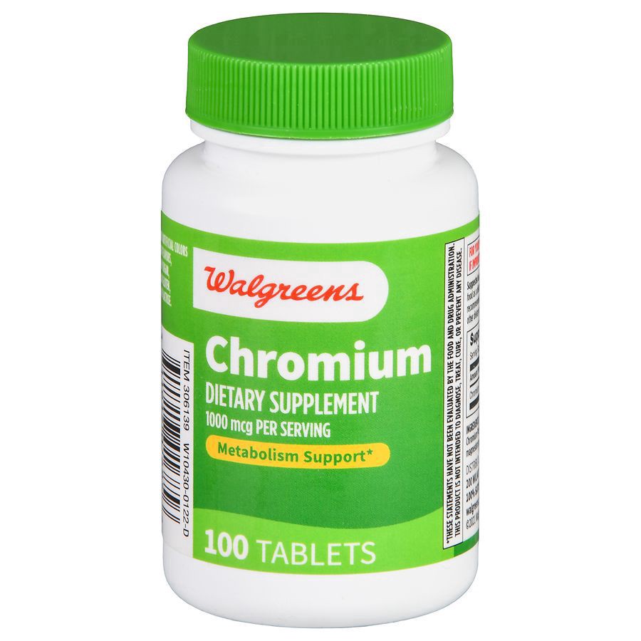 slide 1 of 5, Walgreens Chromium 1000 mcg, 100 ct