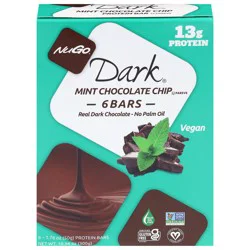 NuGo Dark Mint Chocolate Chip Protein Bars 6 - 1.76 oz Bars