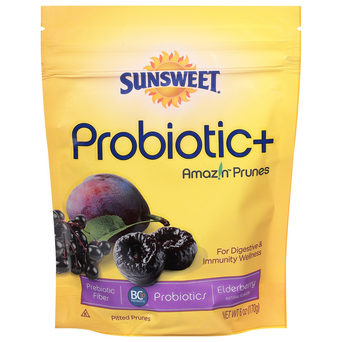 slide 8 of 14, Sunsweet Amaz'n Probiotic+ Elderberry Prunes 6 oz, 6 oz