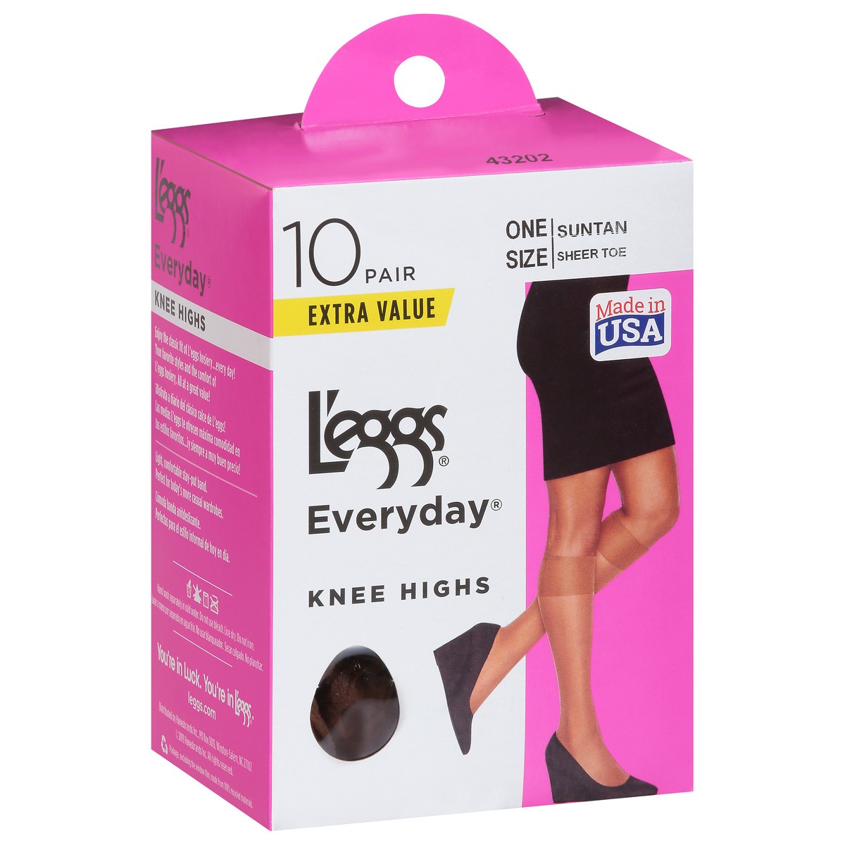 slide 2 of 9, L'eggs Leggs Knee High Pantyhose Suntan, 10 ct