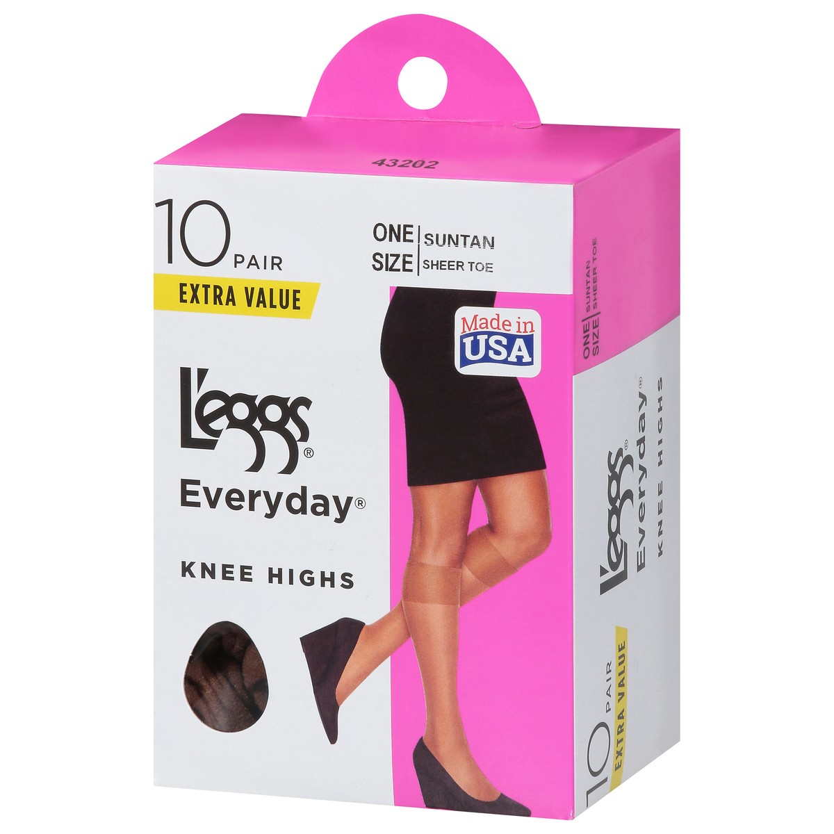 slide 4 of 9, L'eggs Leggs Knee High Pantyhose Suntan, 10 ct