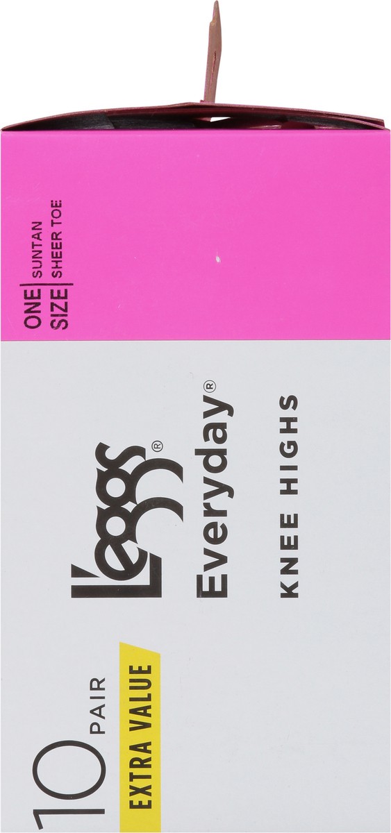 slide 9 of 9, L'eggs Leggs Knee High Pantyhose Suntan, 10 ct