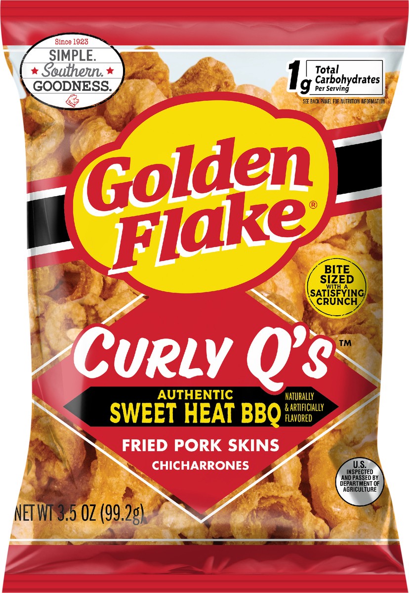 slide 9 of 11, Golden Flake 3.5 oz Golden Flake Sweet Heat Curly Q''s, 3.5 oz