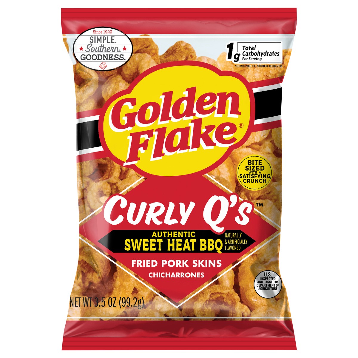 slide 1 of 11, Golden Flake 3.5 oz Golden Flake Sweet Heat Curly Q’s, 3.5 oz