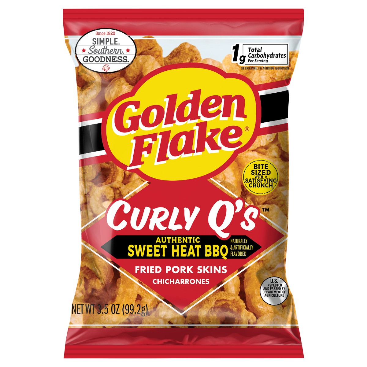 slide 1 of 11, Golden Flake 3.5 oz Golden Flake Sweet Heat Curly Q''s, 3.5 oz