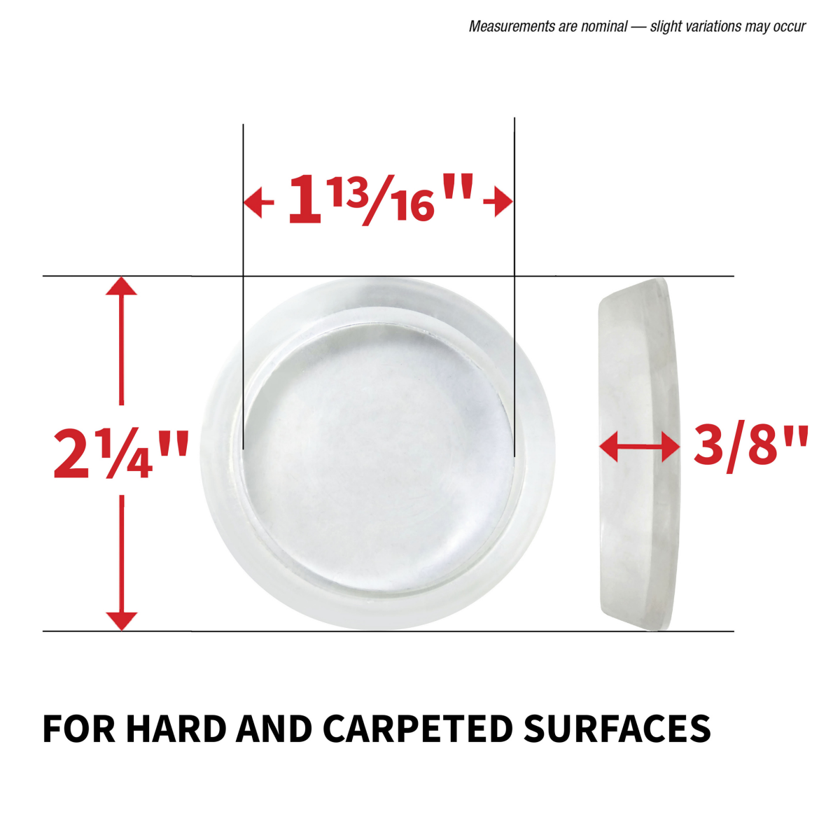 slide 9 of 29, Super Sliders 1 13/16" Round Multi-Surface Reusable Caster Cups, Clear, 4 ct