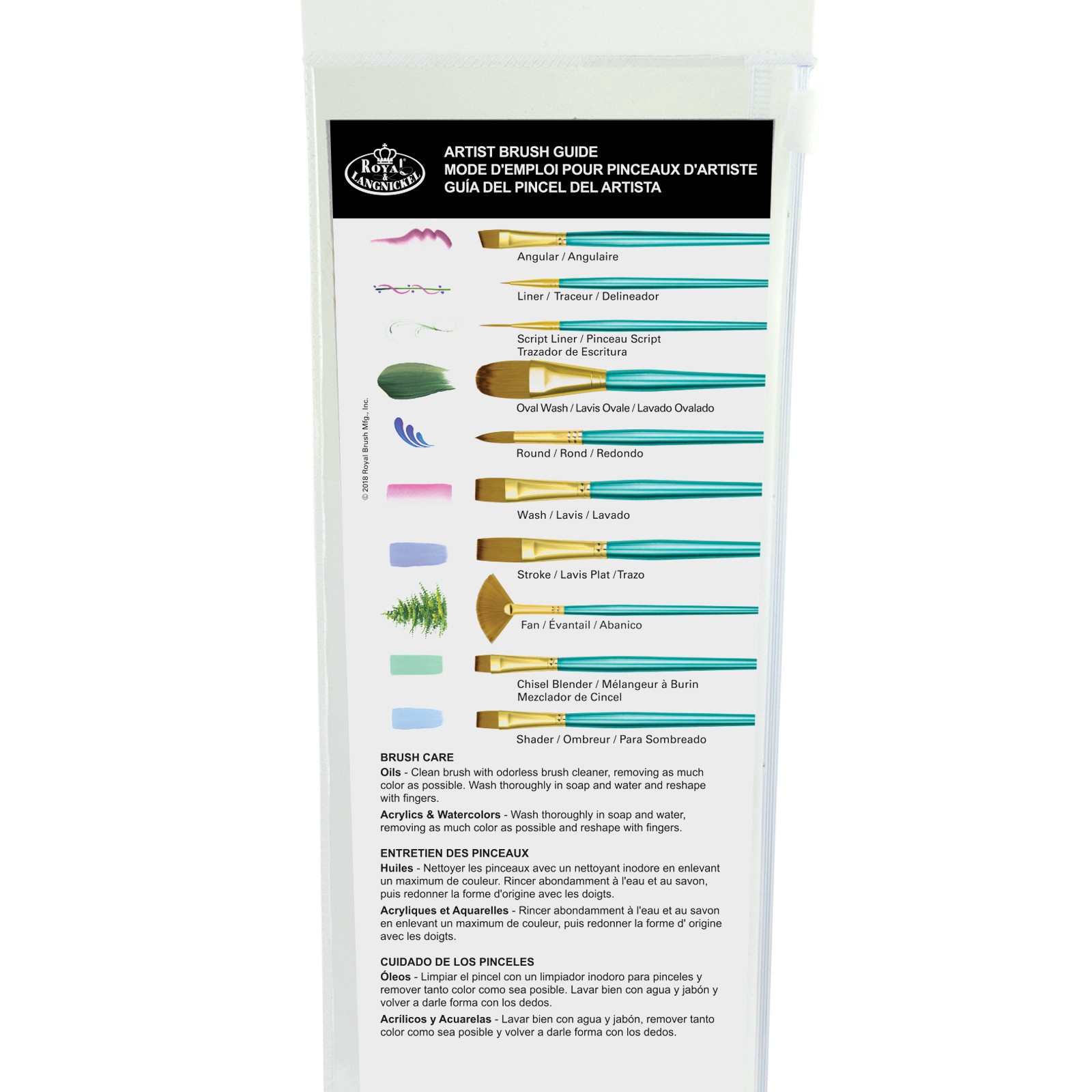 slide 2 of 4, Royal & Langnickel Menta Angular & Fan Synthetic Acrylic 5 Piece Brush Set, 5 ct