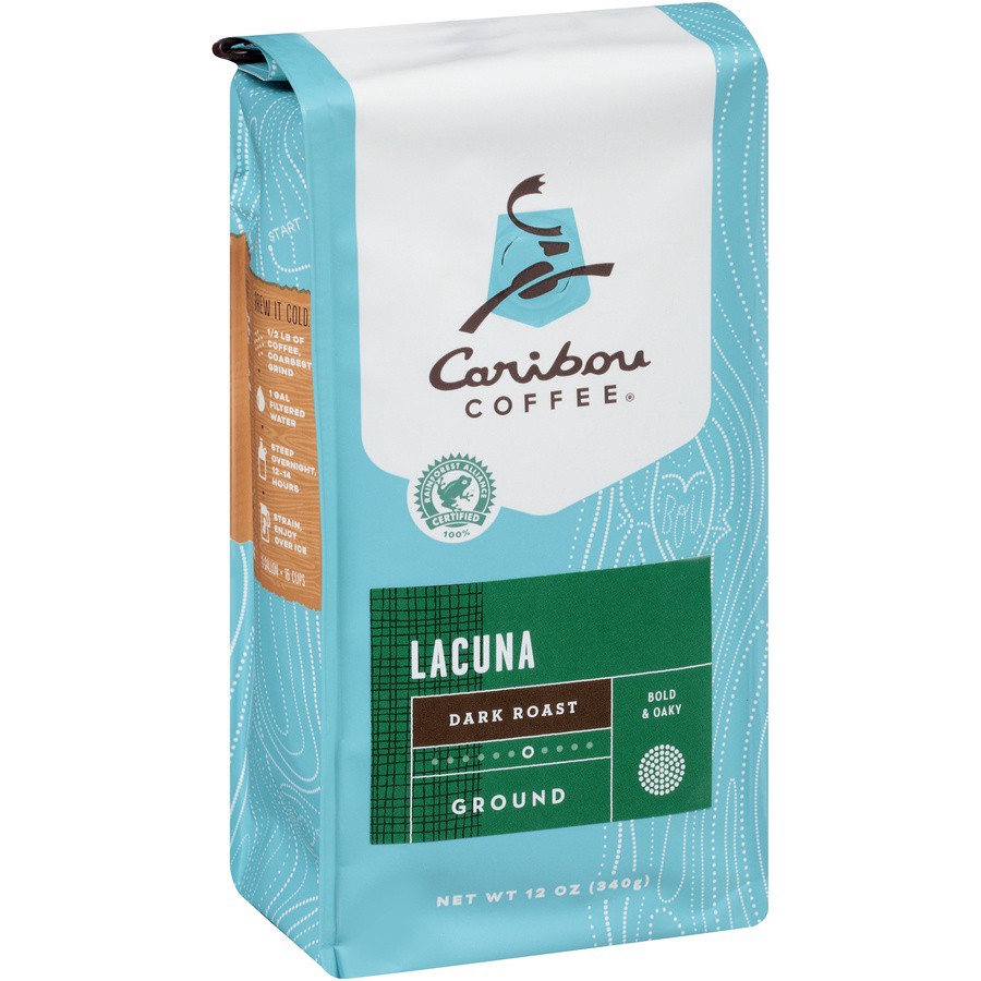 slide 2 of 6, Caribou Coffee Lacuna Dark Roast Ground Coffee, 12 oz