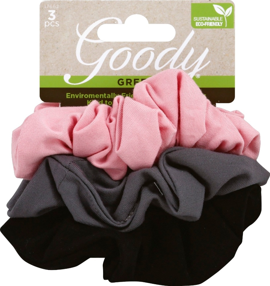 slide 1 of 1, Goody Sustainable Rouched Scrunchies 3 Count, 3 ct