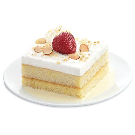 slide 1 of 1, Bakery Cake Slice Tres Leches Pla Inch - Each (910 Cal), 1 ct