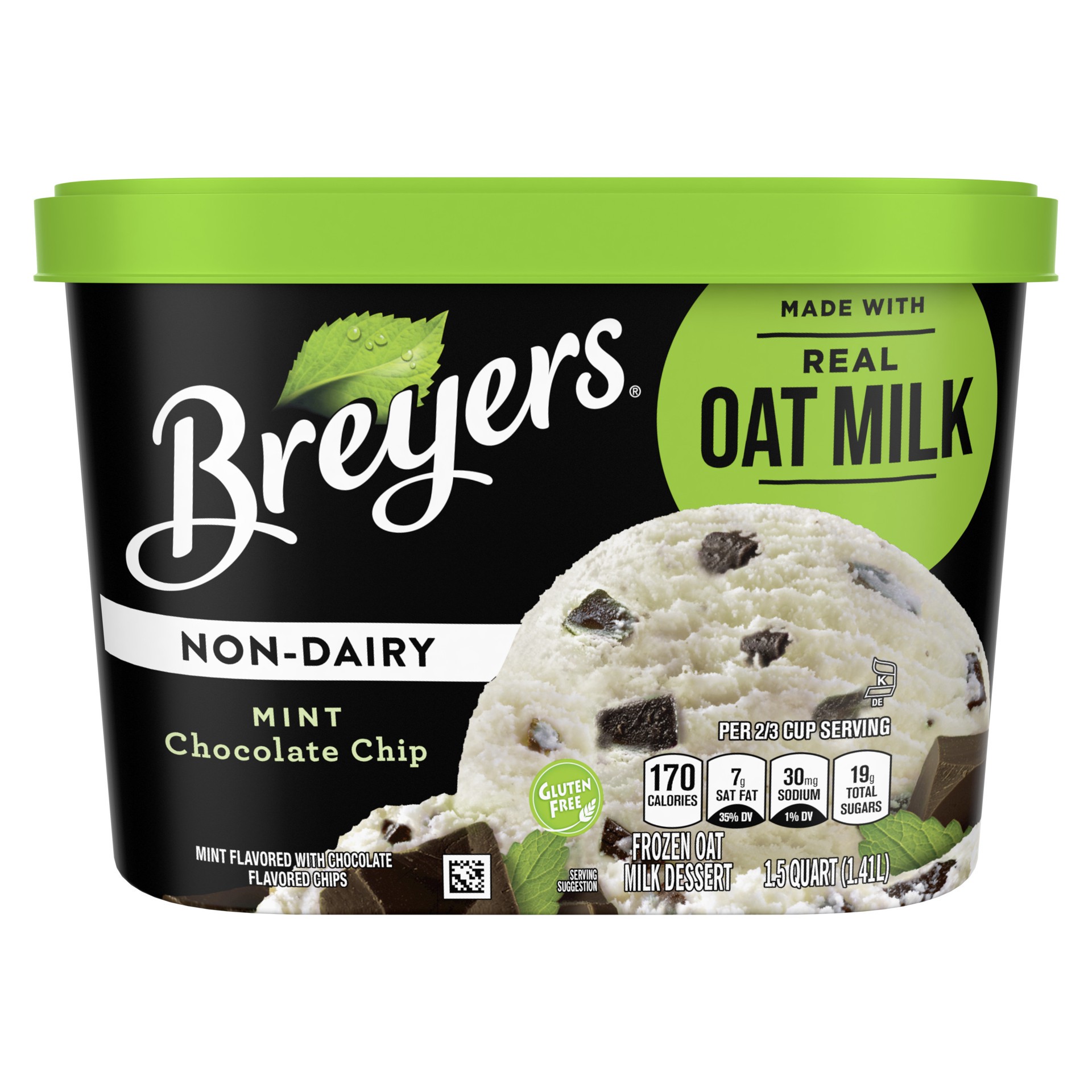 slide 1 of 4, Breyers Non Dairy Mint Chocolate Chip Ice Cream, 48 fl oz