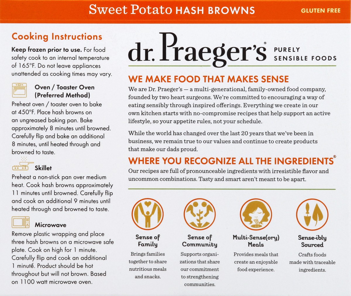 slide 6 of 10, Dr. Praeger's Gluten Free Sweet Potato Hash Browns 8 ea, 8 ct